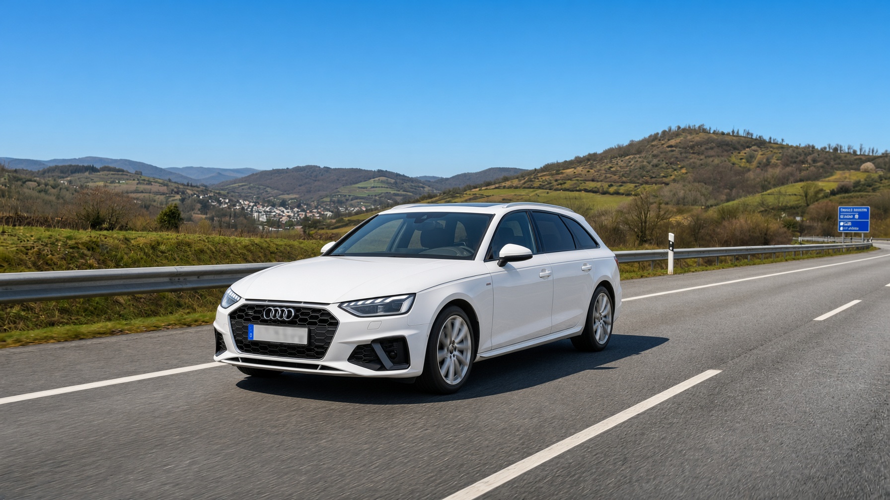 Audi A4 Avant convoyée sur autoroute entre la Bretagne et le reste de la France